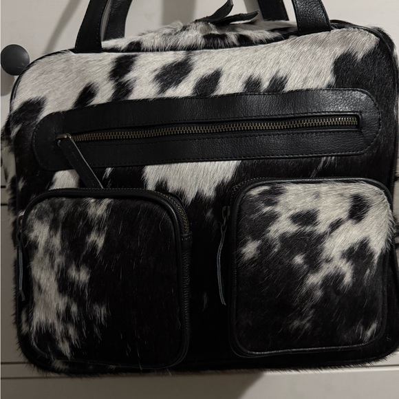 Cow fur hair calf leather satchel Brand New - Picture 5 of 12